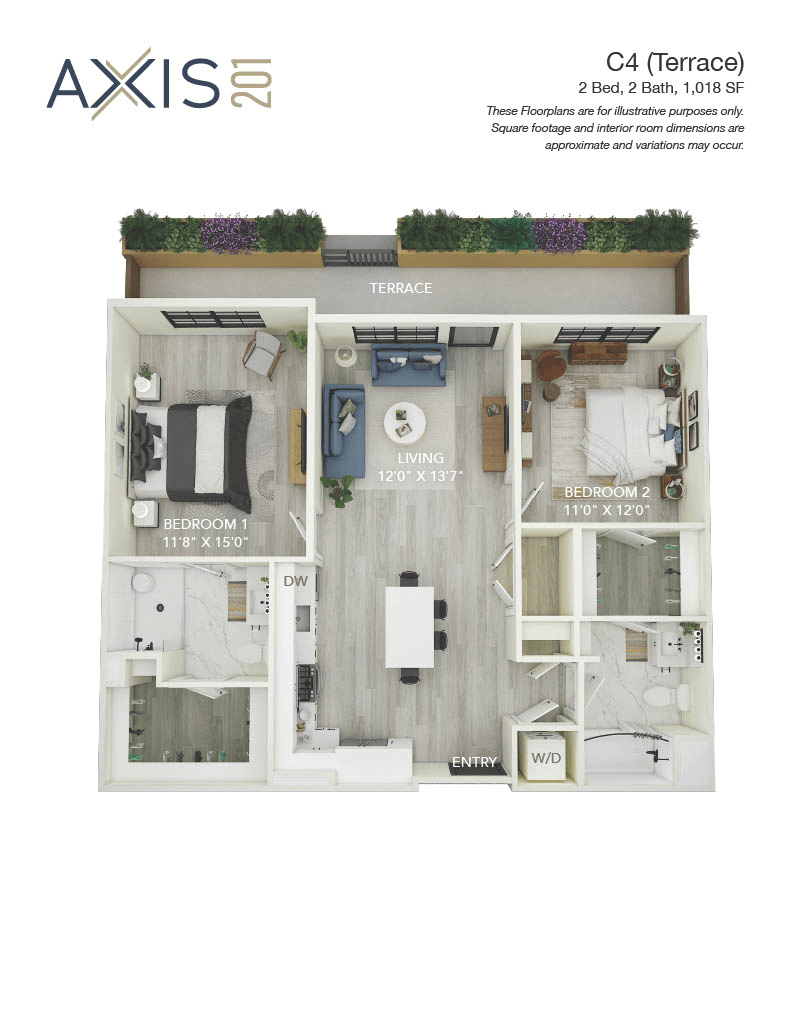 2 Bed 2 Bath